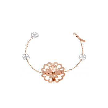 Bratara Diamond rose and white gold Faith Flowers