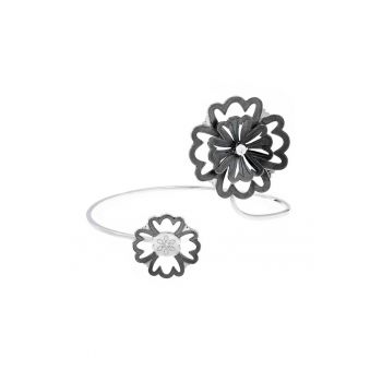 Bratara fixa din aur de 14k Faith Flowers