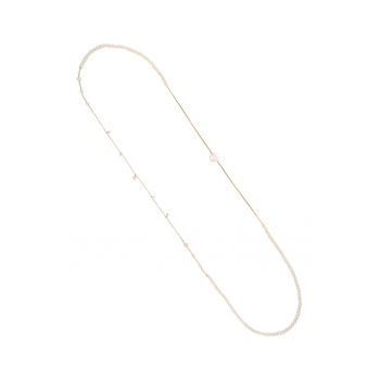 Colier lung din aur filat de 14K/20 cu perle de apa dulce