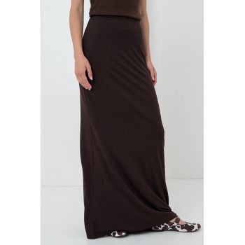 Fusta maxi cu model uni si talie inalta