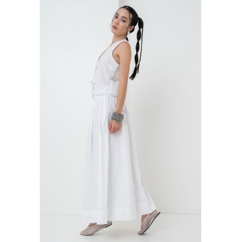 Fusta midi cu slit lateral