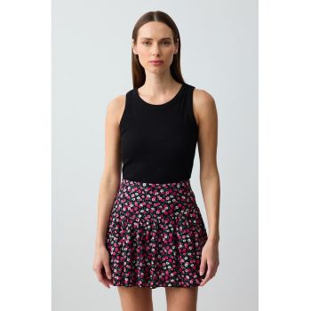 Fusta mini cu model floral