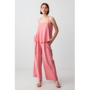 Pantaloni din amestec de modal cu croiala ampla