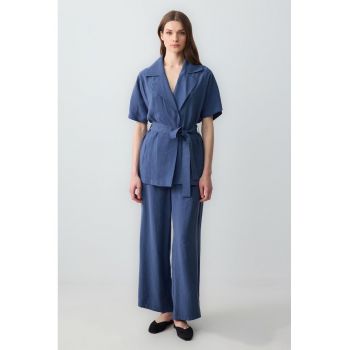 Pantaloni din amestec de modal cu croiala ampla