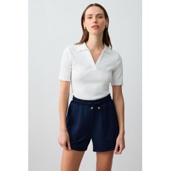 Pantaloni scurti de trening din amestec de modal cu snur in talie