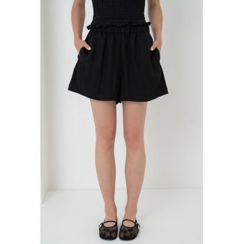 Pantaloni scurti din amestec de lyocell cu buzunare laterale