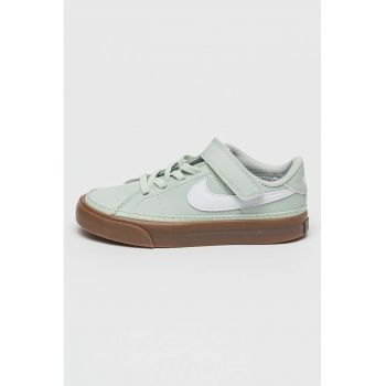 Pantofi sport diin piele cu garnituri din material textil si velcro Court Legacy