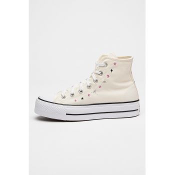 Pantofi sport high-cut flatform cu broderie Lift Celestial