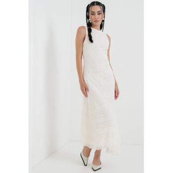 Rochie midi cu dantela crosetata