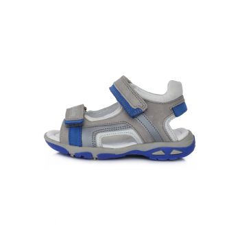 Sandale Baietei -  din Piele - cu Scai - AC290-434B - Gri -