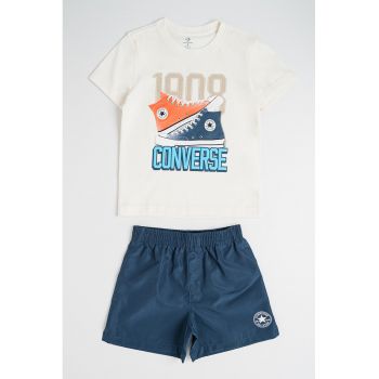 Set de tricou cu model grafic si pantaloni scurti Retro
