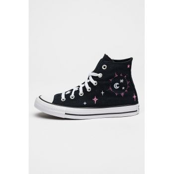 Tenisi high-cut cu broderie Celestial