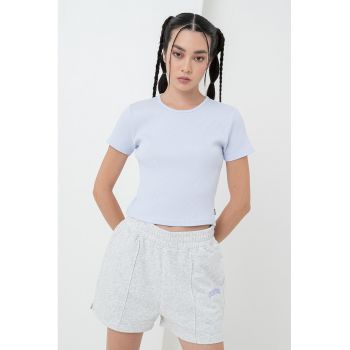 Tricou crop slim-fit
