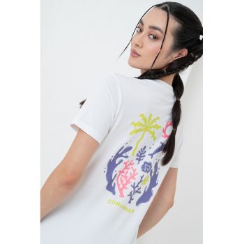 Tricou cu imprimeu grafic pe partea din spate Sea