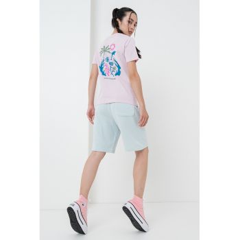 Tricou cu imprimeu grafic pe partea din spate Sea
