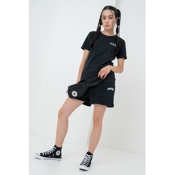 Tricou cu imprimeu grafic pe partea din spate Sea