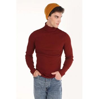 Tricou Cu Maneca Lunga De Barbati Rosu Slim Fit Cl1049854 8683197321527