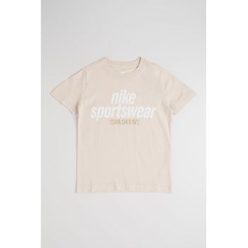 Tricou de bumbac cu imprimeu contrastant
