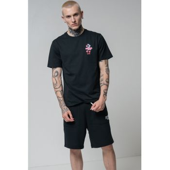 Tricou de bumbac cu logo si model grafic