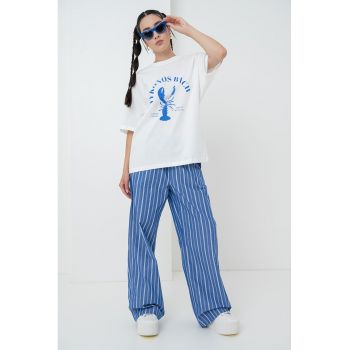 Tricou din bumbac cu imprimeu text