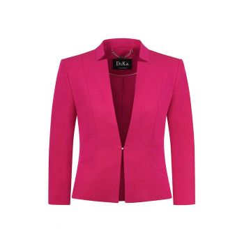 Blazer cambrat din amestec de in - Fucsia