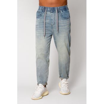 Blugi Joggly lungi cu snur Blue 17366