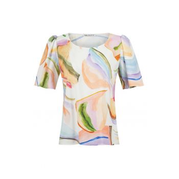 Bluza cu imprimeu abstract cu efect de acuarela