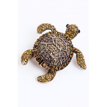 Brosa in forma de broasca - decorata cu zirconia