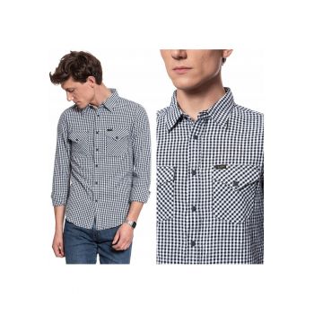 Camasa Barbati -  Camasa Western - Croi: Slim Fit - Inchidere: Nasturi - Compozitie Material: 100% Bumbac - Numar De Buzunare: 2 - Negru - 1 Bucata