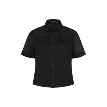 Camasa crop cu maneci scurte