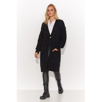 Cardigan cu torsade si buzunare -