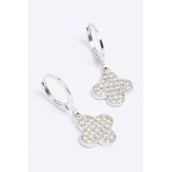 Cercei in forma de floare cu zirconia