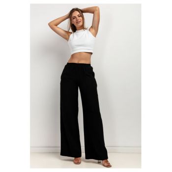 Pantaloni ampli cu talie elastica