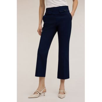 . Pantaloni capri cu talie inalta