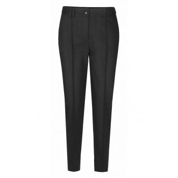 Pantaloni conici cu pliu frontal - Negru