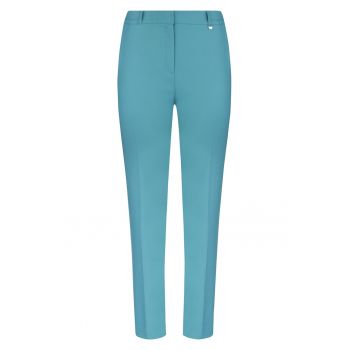 Pantaloni conici cu pliu frontal - Turcoaz