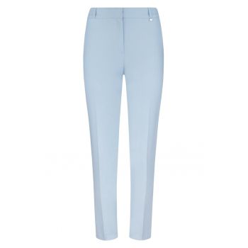 Pantaloni crop conici cu pliu frontal
