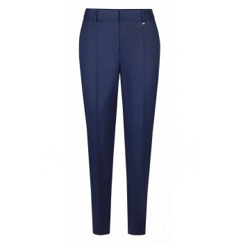 Pantaloni crop uni cu croiala conica