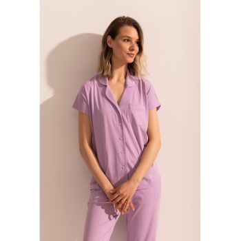 Pijama uni regular fit din modal si bumbac