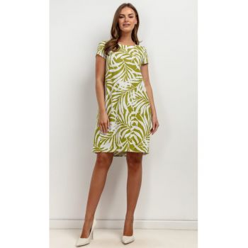 Rochie lejera din amestec de in - cu imprimeu tropical