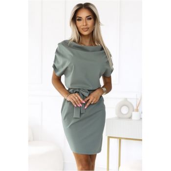 Rochie tricotata cu cordon in talie -