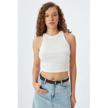 Top crop cu aspect striat