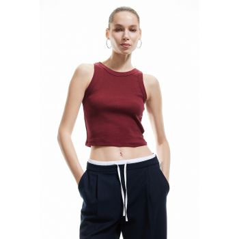 Top crop cu aspect striat