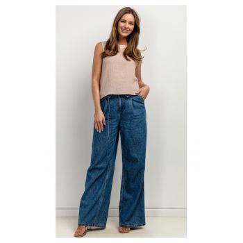 Top din bumbac cu aspect texturat