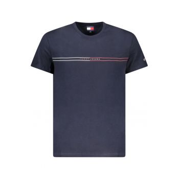 Tricou barbati - cu imprimeu si mini logo pe maneca