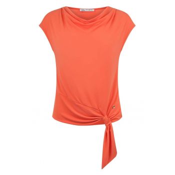 Tricou cu detaliu innodat - Portocaliu