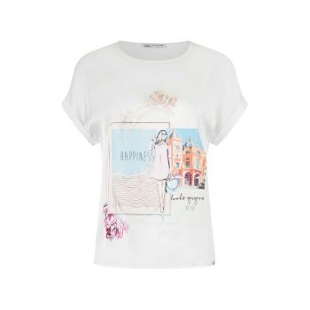 Tricou cu imprimeu foto - Alb