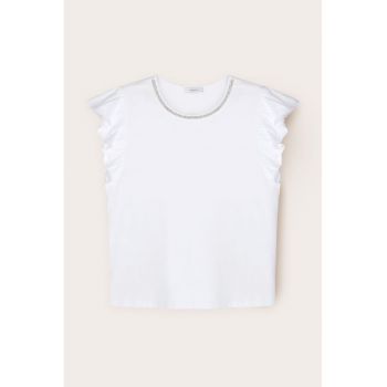 Tricou cu maneci cu volane
