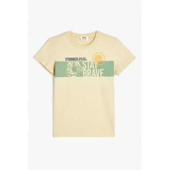 Tricou lejer de bumbac cu imprimeu