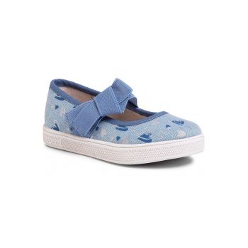 Balerini din material textil cu sclipici